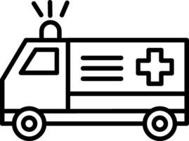 icono de línea de ambulancia vector