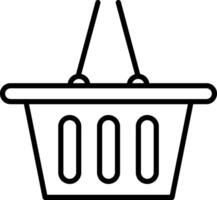 Shopping Basket Line Icon vector