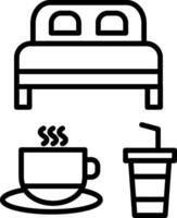 Bed And Breakfast Line Icon vector