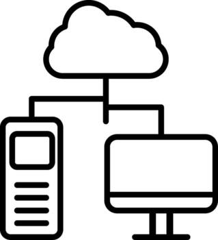 Cloud Computing Line Icon vector