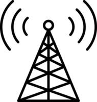 Radio Tower Line Icon vector