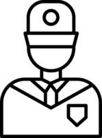 Security Guard Line Icon vector