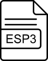 esp3 archivo formato línea icono vector