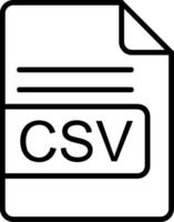 CSV File Format Line Icon vector