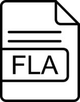 FLA File Format Line Icon vector