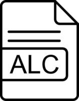 ALC File Format Line Icon vector