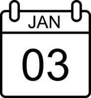 enero línea icono vector