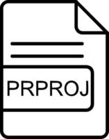 prproj archivo formato línea icono vector