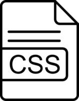 CSS File Format Line Icon vector