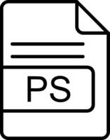 PS File Format Line Icon vector
