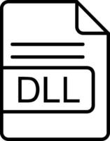 dll archivo formato línea icono vector