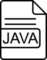 Java archivo formato línea icono vector
