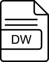 dw archivo formato línea icono vector