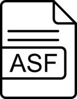 asf archivo formato línea icono vector