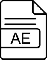 AE File Format Line Icon vector