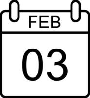 February Line Icon vector