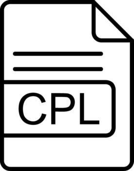 CPL File Format Line Icon vector