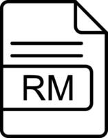 rm archivo formato línea icono vector