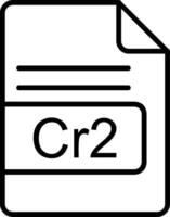 cr2 archivo formato línea icono vector