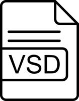 vsd archivo formato línea icono vector
