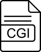 CGI File Format Line Icon vector