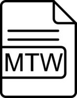 MTW File Format Line Icon vector