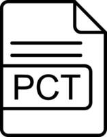 pct archivo formato línea icono vector