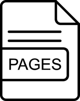 PAGES File Format Line Icon vector