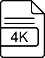 4K File Format Line Icon vector