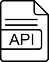 api archivo formato línea icono vector