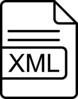 xml archivo formato línea icono vector