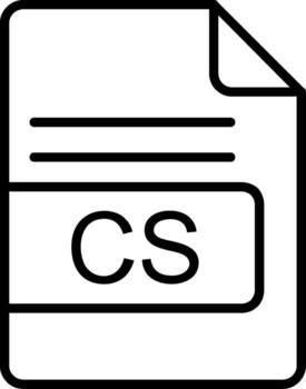 CS File Format Line Icon vector
