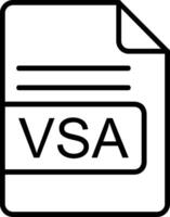 vsa archivo formato línea icono vector