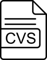 CVS File Format Line Icon vector