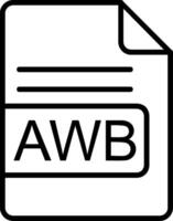 AWB File Format Line Icon vector