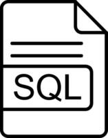 SQL File Format Line Icon vector