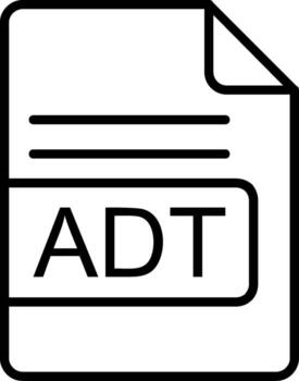 ADT File Format Line Icon vector