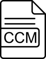 CCM File Format Line Icon vector