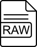 RAW File Format Line Icon vector