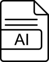 AI File Format Line Icon vector