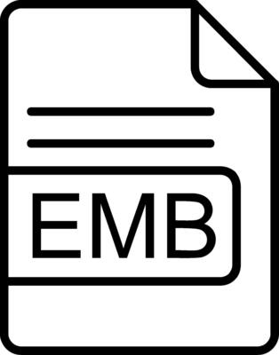 EMB File Format Line Icon