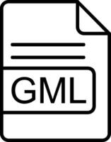 GML File Format Line Icon vector