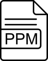 ppm archivo formato línea icono vector