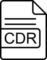 CDR File Format Line Icon vector