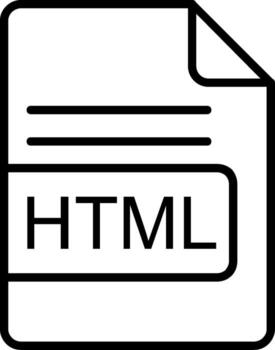 HTML File Format Line Icon vector