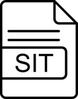 SIT File Format Line Icon vector