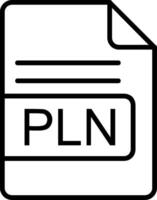 PLN File Format Line Icon vector