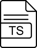 TS File Format Line Icon vector