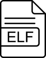 ELF File Format Line Icon vector