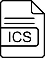 ICS File Format Line Icon vector